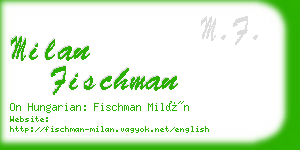 milan fischman business card